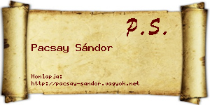 Pacsay Sándor névjegykártya