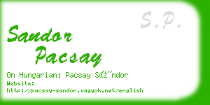 sandor pacsay business card